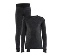 Craft Core Wool Merino Junior Black Conjunto térmico infantil 86/92 cm