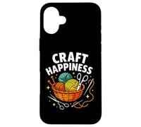 Craft Happiness, Divertido Amante del Tejido y el Ganchillo Carcasa para iPhone 16 Plus