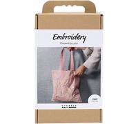 Craft Kit Embroidery, Tote Bag, Soft Rose, 1 Pack (Importación USA)