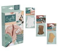 Craft Labeler - Juego de sellos para tela (2 tipos, 1 pinza, 1 guía de posicionamiento, incluye 60 algodón, 5 etiquetas de piel y 10 etiquetas de costura Washpapein)