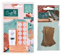 Craft Labeler R17 - Juego de 10 sellos de tela intercambiables, incluye 5 etiquetas de costura de piel natural
