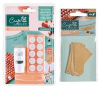 Craft Labeler R17 - Juego de 10 sellos para tela (10 diseños intercambiables, incluye 10 etiquetas de costura de papel washpap)