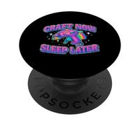 Craft Now Sleep Later para Crafters Y2K con estética Retro de los 90 PopSockets PopGrip Adhesivo