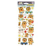 Craft Planet Divertidas pegatinas coloridas: Happy Tiger son los adornos ideales para álbumes de recortes y hacer libros, regalos y productos personalizados