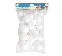 Craft Planet Docrafts - Bolas de poliestireno, varios tamaños, color blanco (paquete de 40)
