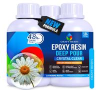 Craft Resin Juego de resina epoxi de 1 litro, resina epoxi transparente, fundición de resina y endurecedor para obras de arte, resina, bricolaje, madera, posavasos y moldes de fundición, epoxi de