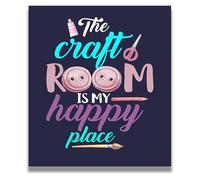 Craft Room Wall-Art Decor, My Creative Haven Sign for DIY Enthusiasts & Home Studio(Unframed,12x18inch(30x45cm))