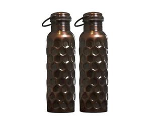 Craft Trade - Botella de agua de cobre 100% puro 950 ml, inspirada en Ayurveda para beber, acabado artesanal en nido de abeja con estuche de yute, aumenta la inmunidad y la digestión, a prueba de