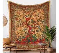 Craft Trade Mandala Árbol Amarillo Tapiz de Pared Indio Paño de Pared Tapestry Bohemia Colgante de Pared Tapices para Hogar Sala de Estar y Dormitorio- 76 x 102 cm