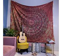 Craft Trade Mandala Naranja Tapiz de Pared Indio Paño de Pared Tapestry Bohemia Colgante de Pared Tapices para Hogar Sala de Estar y Dormitorio- 213 x 228 cm