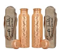 Craft Trade Pure Ayurveda - Botella de agua de cobre puro para beber de 32 onzas, botella de agua de cobre puro de diamante antiguo, botella de viaje para gimnasio, oficina, senderismo, recipiente de