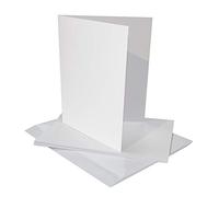 Craft UK 2258 - Tarjetas y sobres (25 unidades, 25,4 x 17,8 cm), color blanco