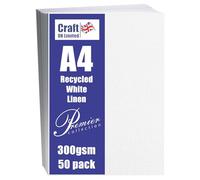 Craft UK 2390 - Tarjeta de lino reciclado A4, 300 g/m², 50 hojas, el embalaje puede variar