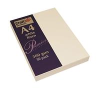 Craft UK 2390 - Tarjeta de lino reciclado A4, 300 g/m², 50 hojas, el embalaje puede variar