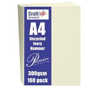 Craft UK 2393 - Cartulina martillada reciclada A4, 300 g/m², 50 hojas
