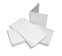 Craft UK 243 - Tarjetas y sobres (50 unidades, 12,7 x 12,7 cm), color blanco
