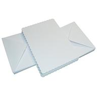 Craft UK 835 - Tarjetas festoneadas y sobre (50 unidades), color blanco