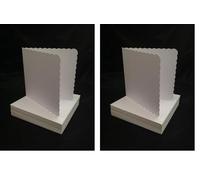 Craft UK 836 Tarjetas y Sobres festoneados Blancos 6 x6, Tarjeta, 25 x 55 mm (Paquete de 2)