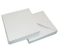 Craft UK Limited Craftsuk 25 Tarjetas y Sobres festoneados, 7 x 7 cm, Color Blanco, Cartón, 17.78 x 17.78 x 17.78 cm, 387 076