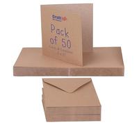 Craft UK Limited - Paquete de sobres y tarjetas de 5 x 5 pulgadas (tarjetas 280 gsm, sobres 120 gsm), paquete de 50