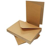 Craft UK línea 2048 5 x 7 cm Kraft tarjetas y sobres - marrón (Pack de 50)