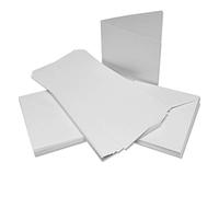 Craft UK W103 - Paquete de 50 tarjetas y sobres de lino (15 x 15 cm), color blanco