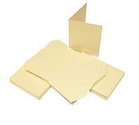 Craft UK W112 A6 - Paquete de 50 sobres y tarjetas de lino - Marfil