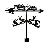 Craft Va ne Weather Va ne Weather - Adorno de silueta de coche para montaje en el techo, escena de granja, estaca de jardín, indicador de dirección artística para decoración de jardín y patio