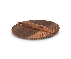 Craft Wok Tapa para woks de 12 pulgadas tradicional cubierta plana de madera asiática utensilios de cocina / 732W323-12 pulgadas