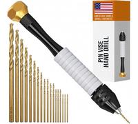 CRAFT911 Taladro manual manual de tornillo de banco - Taladro de joyería con microbrocas (0.8 mm-2.5 mm) - Taladro giratorio para hacer joyas, resina, madera, plástico, miniatura, cuentas, arcilla,