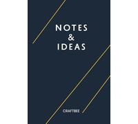 CRAFTBEE Notes & Ideas Diary - Premium 6x9 Hardcover Notebook, Matte Navy Blue, Minimalist Gold Accent Lines, Professional Journal for Students & Office