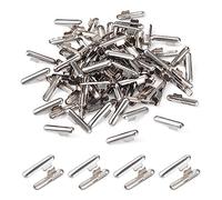 Craftdady 100 piezas de púas de metal para columna, extremos plegables, tubo de acero inoxidable, media cubierta, cierre de cordón de 24,5 x 5,5 mm para fabricación de joyas