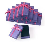 Craftdady 12 cajas de cartón, caja de regalo de papel de 8 x 5 cm, caja de joyería, pulsera, aretes, caja para boda, día de la madre, Acción de Gracias, color morado