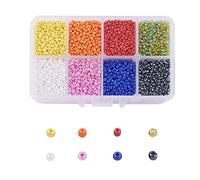 Craftdady 12500 cuentas de cristal 12/0, 2 mm, pequeñas cuentas de poni, para hacer joyas