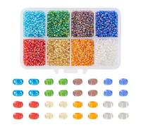 Craftdady 12500 piezas Cuentas de Cristal de Semilla 12/0 de 2mm Transparente Arcoíris Mini Espaciadoras Sueltas Colores Mezclados para Hacer Joyas