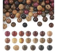 Craftdady 200 Cuentas de Madera Rudraksha, Rosario Japa Mala, Auténticas del Himalaya 8 mm, Redondas para Collar de Oración, Meditación Puja