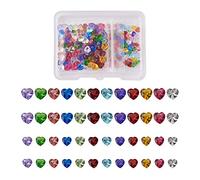 Craftdady 240 unidades de cristal piedra natal flotante dije de corazón facetado de cristal diminuto, 4 mm/5 mm para vidrio vivo, colgante de pulsera flotante con medallón de memoria