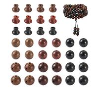 Craftdady 318 cuentas de madera de Buda de 8 mm, cuentas espaciadoras redondas de pagoda sin teñir, 3 agujeros, cuentas sueltas para manualidades, cuentas de meditación para mujeres, pulseras,