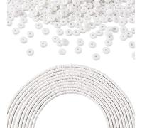 Craftdady 3800 cuentas de arcilla Heishi de 4 mm, cuentas espaciadoras de arcilla polimérica, disco redondo plano para hacer collares, pulseras, joyas, color blanco