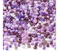 Craftdady 480 piezas cuentas moradas de cristal semillas de 4mm color opaco pony cuentas espaciadoras de cristal checo lila blanco para bricolaje pulseras collares fabricación de joyas
