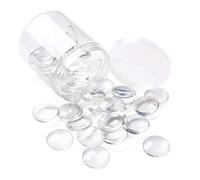 Craftdady 50 cabujones de cristal transparente de 40 mm con parte trasera plana para azulejos, cabujón medio redondo para hacer fotos y joyas