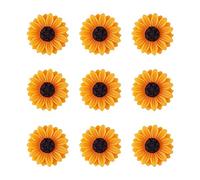 Craftdady 50 cabujones de resina con parte trasera plana de girasol de 15 mm, color naranja, decoración floral de helianthus para bodas, fiestas, decoración del hogar, álbumes de recortes, adornos