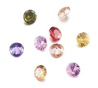 Craftdady 50 cabujones facetados de colores con circonitas cúbicas de 3 mm para pendientes, pulseras, colgantes, joyas, manualidades