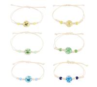 Craftdady 6 pulseras ajustables con cuentas de hilo de nailon trenzado para manualidades, pulseras de amistad bohemias, fabricación de joyas