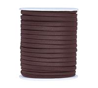 Craftdady 65.6 pies/rollo elástico plano cordón rebordear cordón elástico trenzado 5 mm Spandex banda para diadema para hacer la costura de la oreja, coco marrón