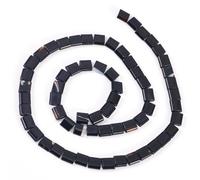 Craftdady 69 cuentas de ágata negra natural, planas, rectangulares, cuentas de piedras preciosas de ágata de 2 agujeros, 5,5-6 x 5 x 2,5 mm, para hacer joyas, collares, pulseras, aretes, manualidades