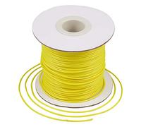 Craftdady Cordón de poliéster encerado Kumihimo de 1 mm, 77.7 metros/rollo, cordón para nudos chinos, hilo trenzado para macramé, pulseras, joyería, color amarillo