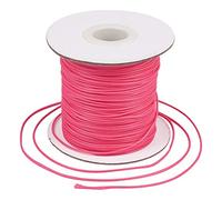 Craftdady Cordón de poliéster encerado Kumihimo de 1 mm, 85 yardas (77.7 metros)/rollo, cordón para nudos chinos, hilo trenzado para macramé, pulseras, joyería, fucsia