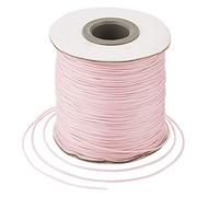 Craftdady Cordón encerado de 0.5 mm de grosor de 185 yardas, hilo de cuero sintético, trenzado para hacer joyas, macramé, color rosa perla