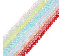 Craftdady Cuentas bicónicas facetadas de cristal, 840 piezas, color arcoíris, para joyería, pulseras, teléfonos y correas